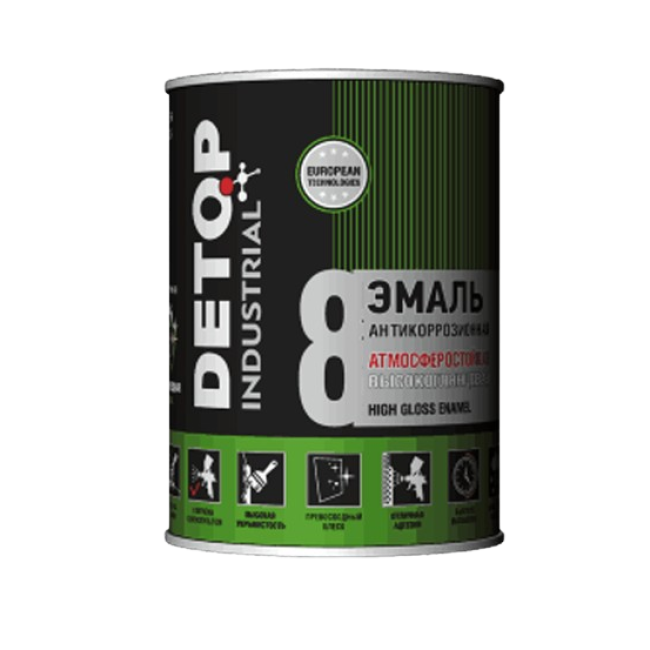 RR-32 DETOP № 8 - Ауа райына төзімді жылтыр эмаль - Қою қоңыр, 0,75л DTI-PRR-32 – Кантда сатып алу | Detop | carpaint.kz