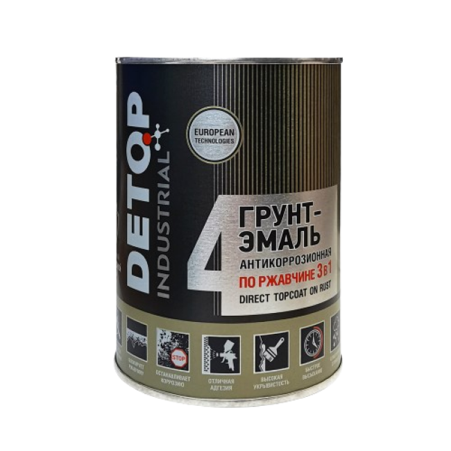 Detop RAL-9001 DETOP №4 - Rust primer-enamel 3 in 1 - White, 0.75l DTI-P07755 – buy in Kant | carpaint.kz
