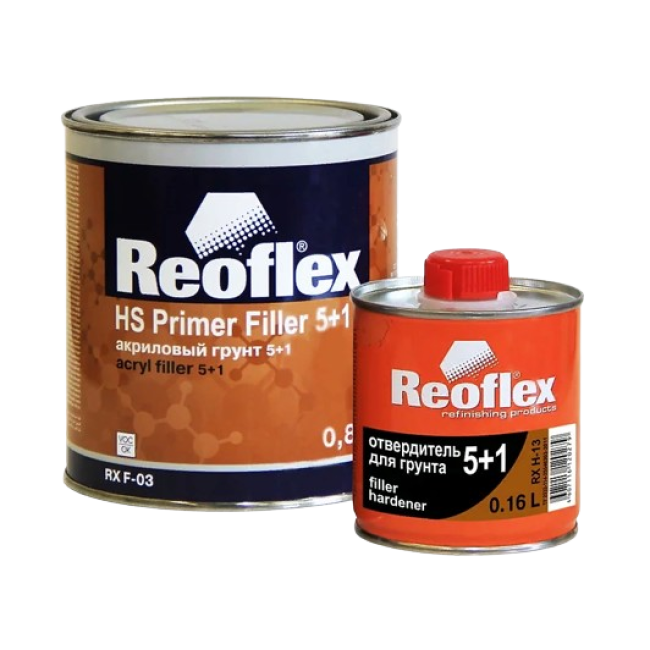 Reoflex Reoflex 2K 丙烯酸底漆 5+1 灰色 + 固化剂，2.5l + 0.5l RX F-03(G)-2500 + RX H-13-500 图片 – 坎特 | carpaint.kz